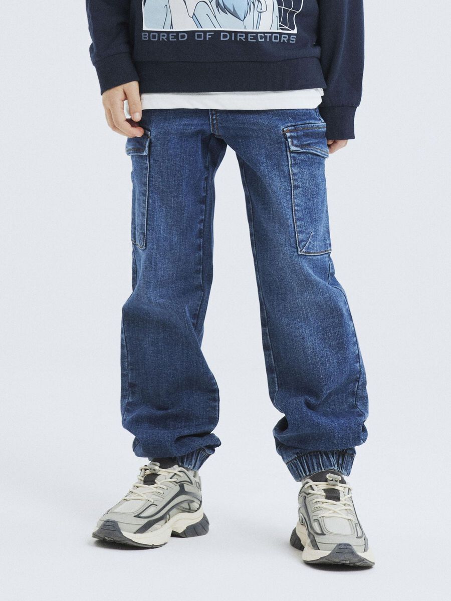 name it REGULAR FIT CARGO JEANS, Dark Blue Denim, highres - 13234683_DarkBlueDenim_008.jpg