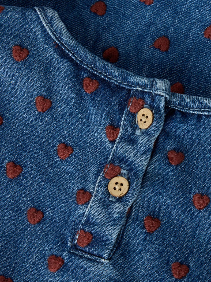 Carousel image 4 EMBROIDERED DENIM DRESS, Dark Blue Denim