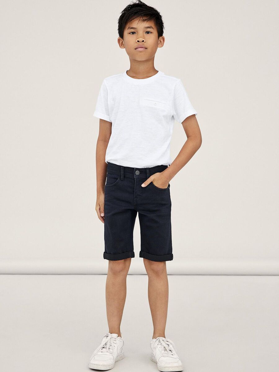 name it SLIM FIT LONG SHORTS, Black Denim, highres - 13150022_BlackDenim_007.jpg