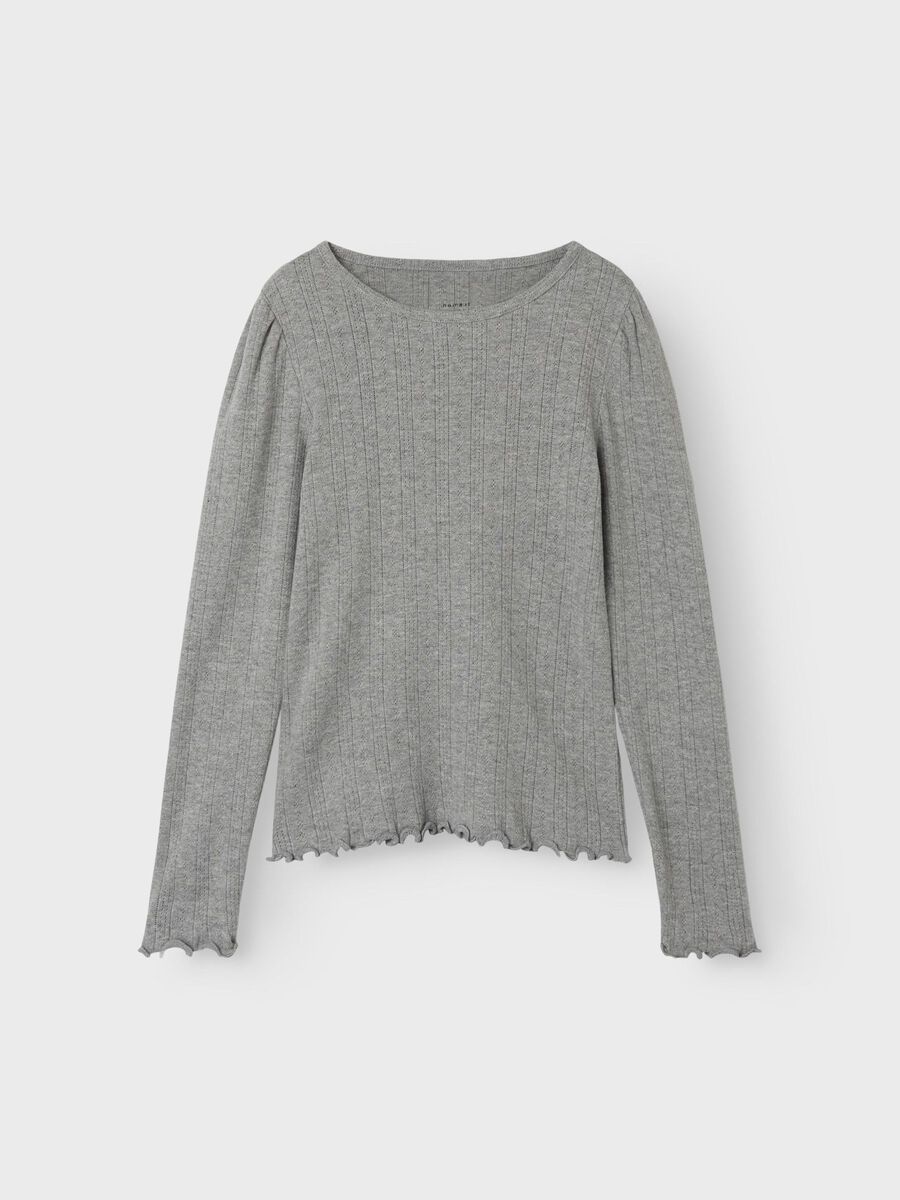 name it EN COTON BIOLOGIQUE TOP À MANCHES LONGUES, Grey Melange, highres - 13239530_GreyMelange_003.jpg