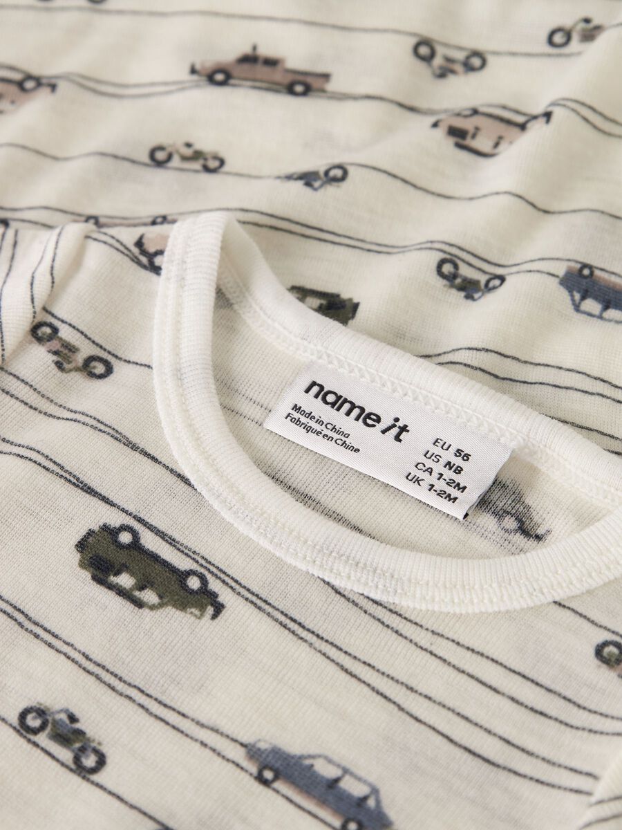 Carousel image 4 MERINO WOOL ROMPER, Snow White