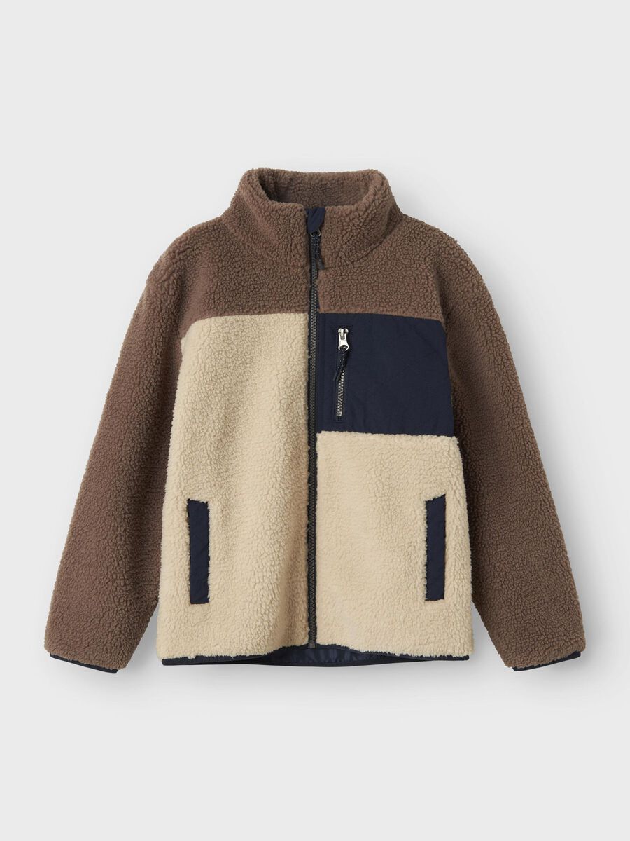 Name it COLOURBLOCK TEDDY JACKET, Fog, highres - 13242859_Fog_003.jpg