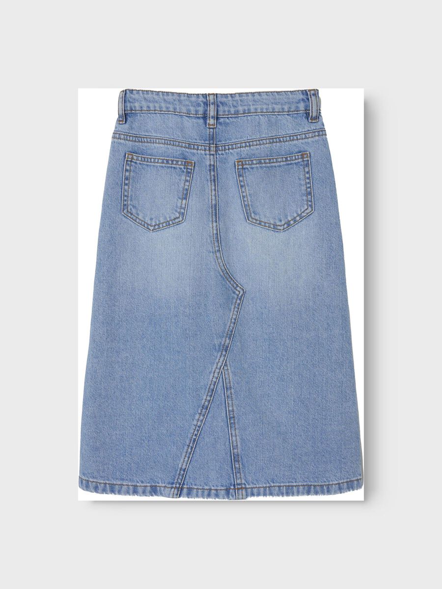 Carousel image - LANGE DENIM ROK, Medium Blue Denim | 3