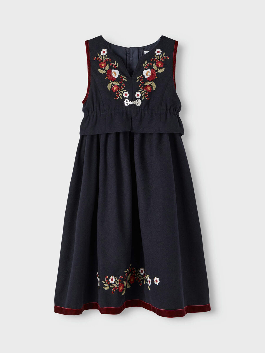 Carousel image 1 EMBROIDED DRESS, Dark Sapphire