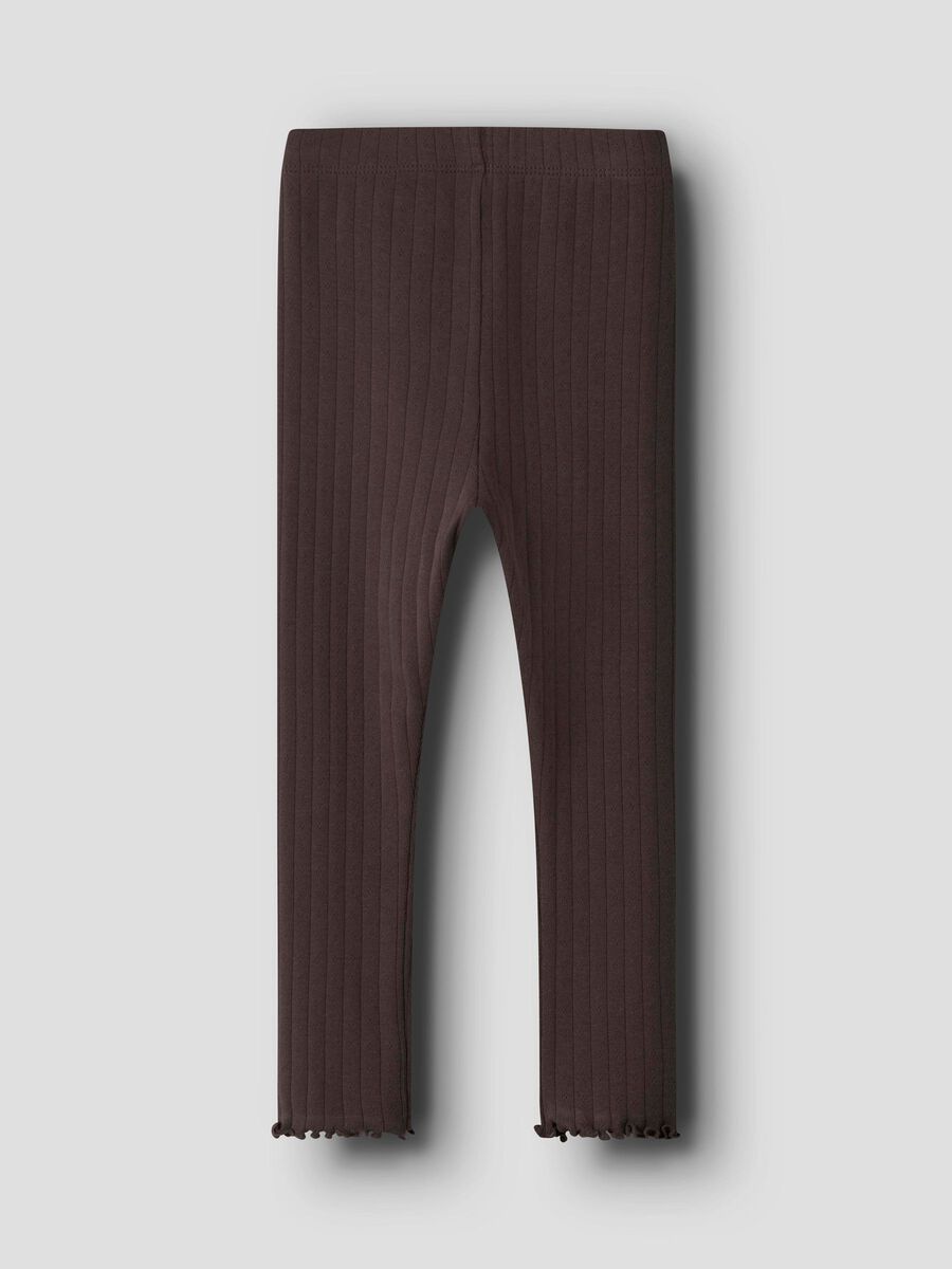name it RIB KNIT LEGGINGS, Seal Brown, highres - 13245358_SealBrown_002.jpg