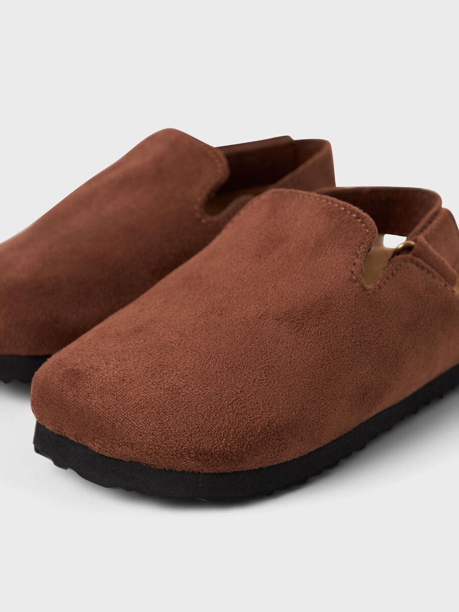 Carousel image - FAUX SUEDE MULES, Bitter Chocolate | 4