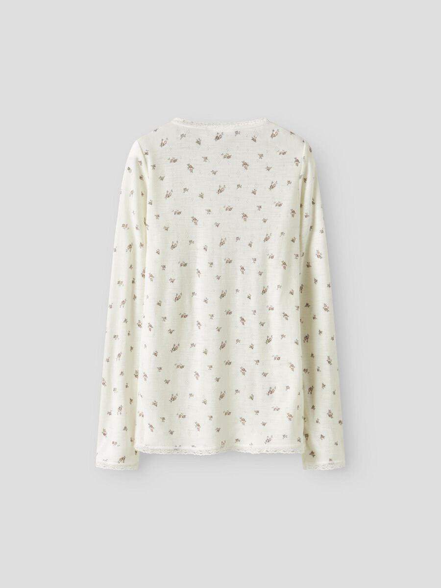Carousel image - MERINO WOOL LONG SLEEVED TOP, Snow White | 2