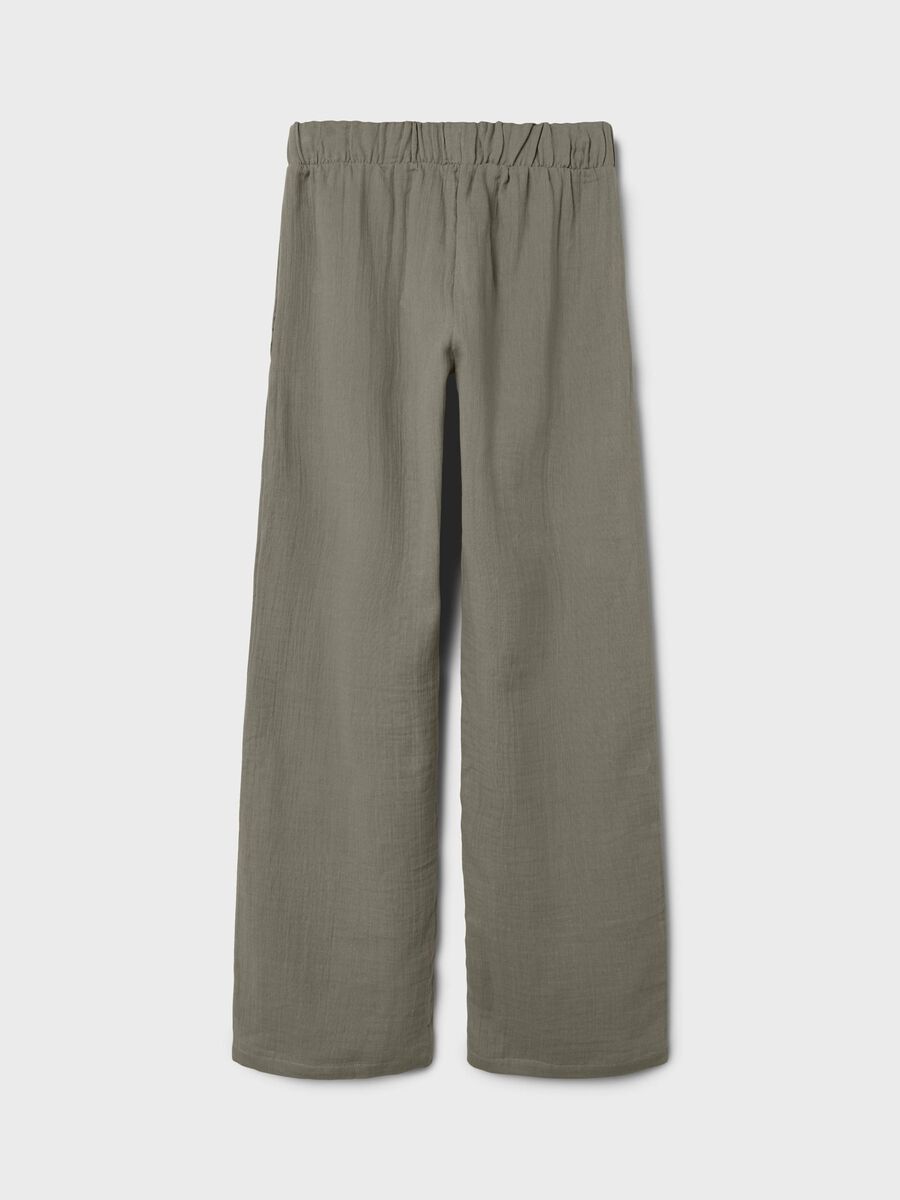 Name it STRAIGHT FIT MUSLIN TROUSERS, Vetiver, highres - 13230880_Vetiver_002.jpg
