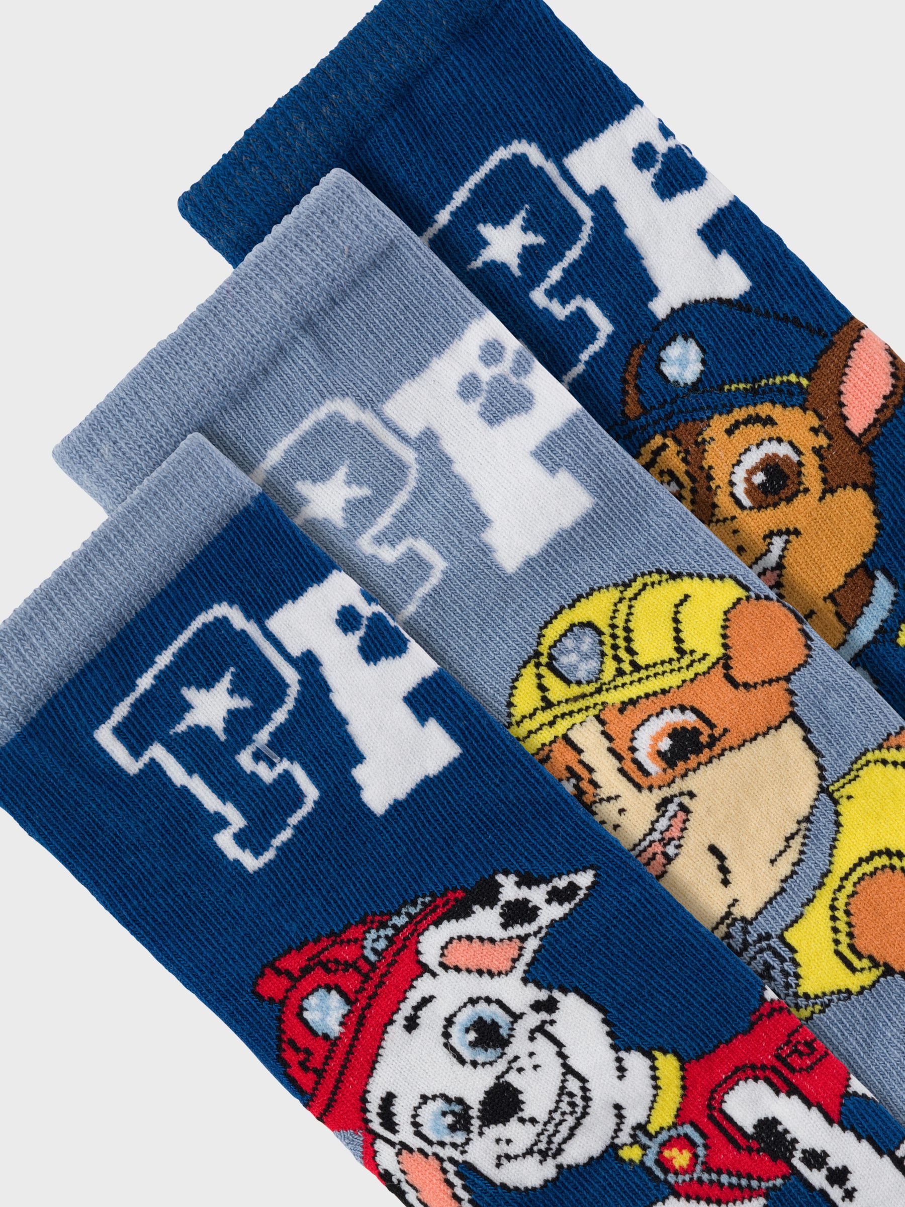 3 PACK PAW PATROL SOCKS Toddler Boys Blue NAME IT UK