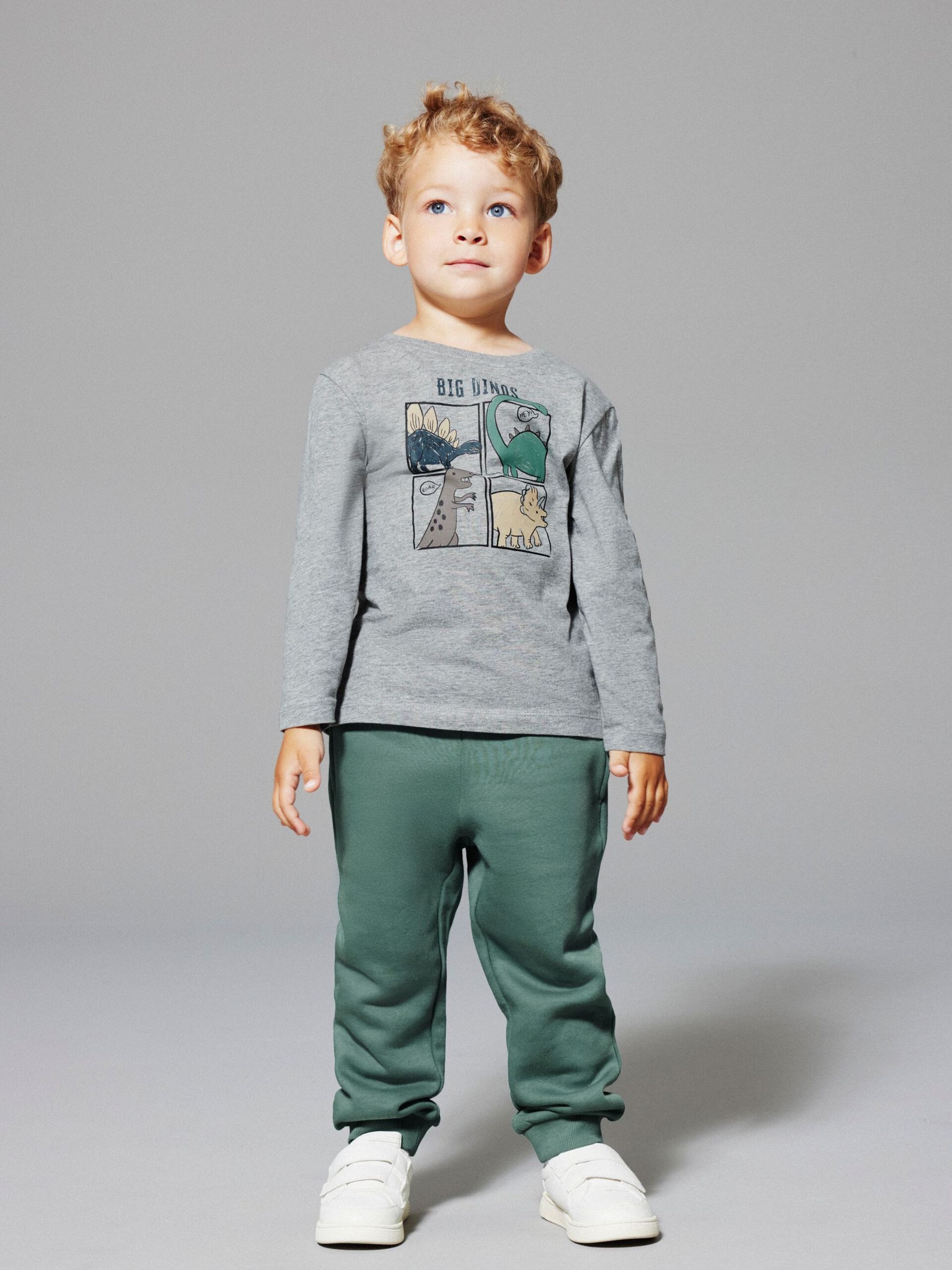 Carousel image - REGULAR FIT LONG SLEEVED TOP, Grey Melange | 3