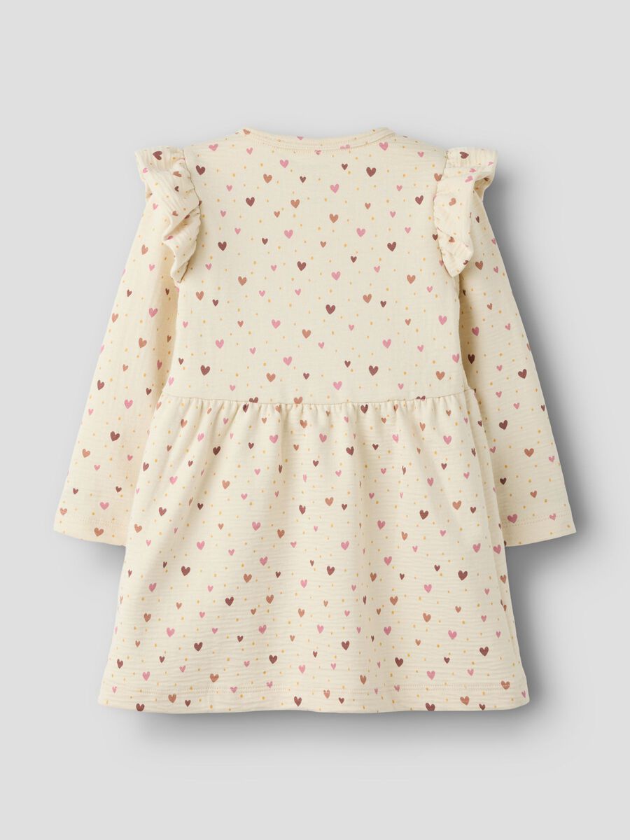 Carousel image - PRINTED LONG SLEEVED DRESS, Almond Milk | 4