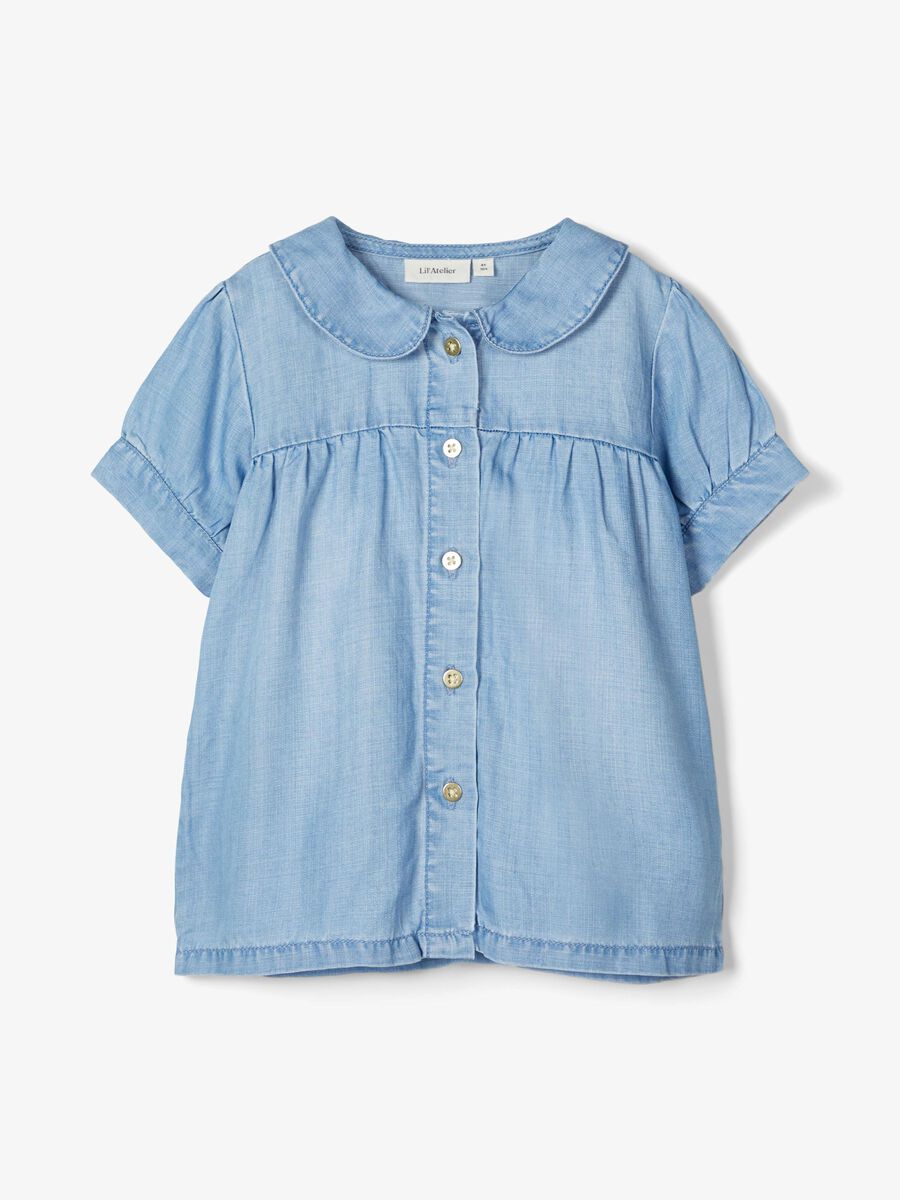 Name it SHORT-SLEEVED DENIM SHIRT, Light Blue Denim, highres - 13178836_LightBlueDenim_003.jpg