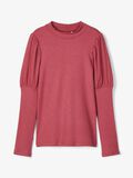 Name it RIBBED PUFF SLEEVE TOP, Earth Red, highres - 13185842_EarthRed_003.jpg