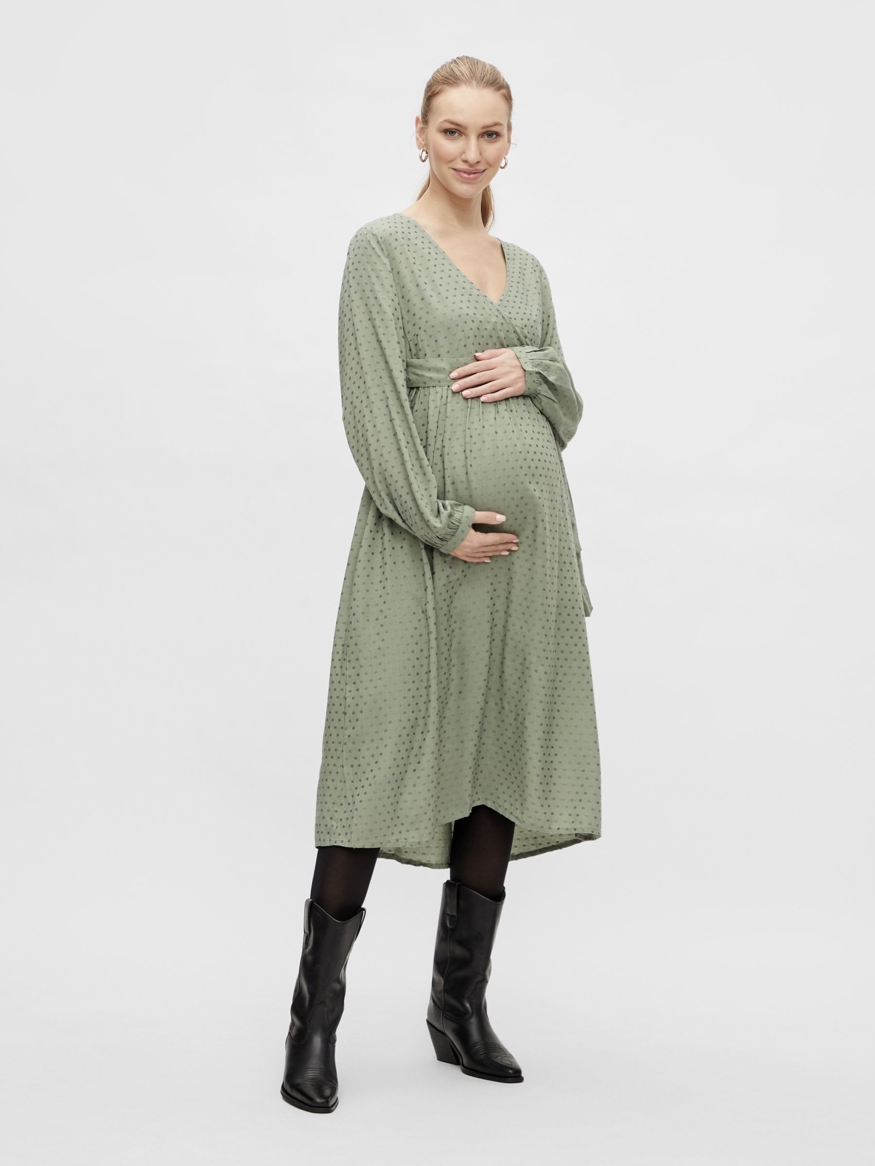 Maacie Mujeres Maternidad Cómodo Jersey Fleece Coat Cuello Alto de Lactancia Materna