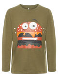 Name it BURGER PRINT T-SHIRT MET LANGE MOUWEN, Ivy Green, highres - 13160551_IvyGreen_001.jpg