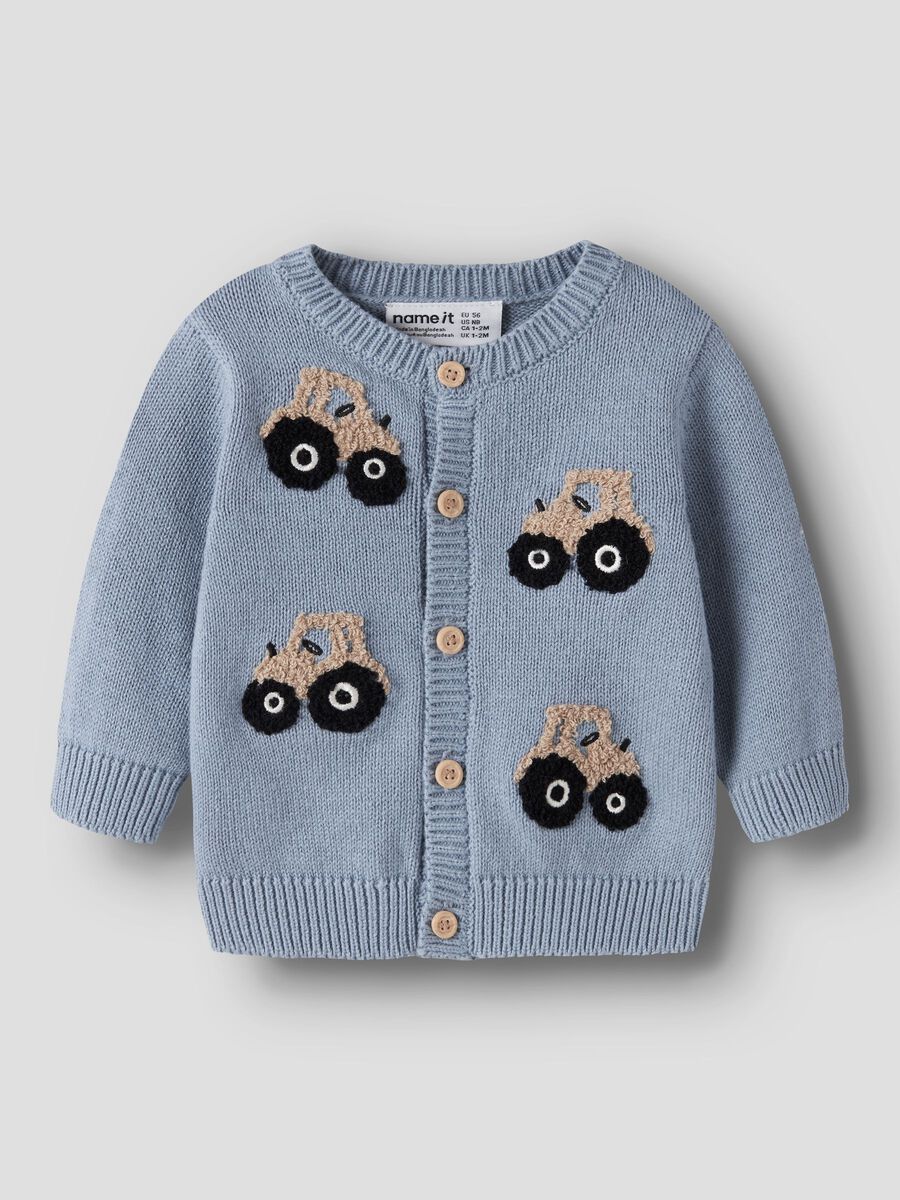 Product carousel image 1 ORGANIC COTTON CARDIGAN, Ashley Blue