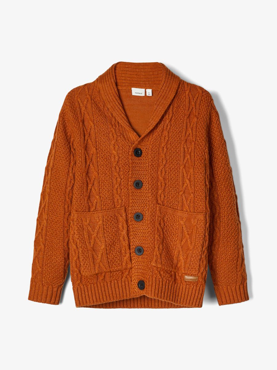 Name it ZOPFSTRICK SCHALKRAGEN STRICKJACKE, Umber, highres - 13171845_Umber_003.jpg