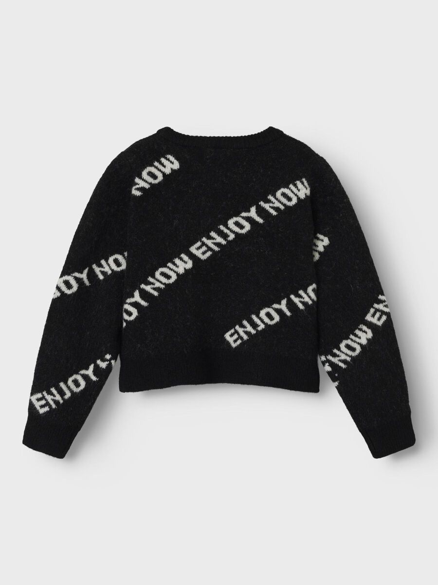 name it LONG SLEEVED KNITTED PULLOVER, Black, highres - 13233069_Black_002.jpg