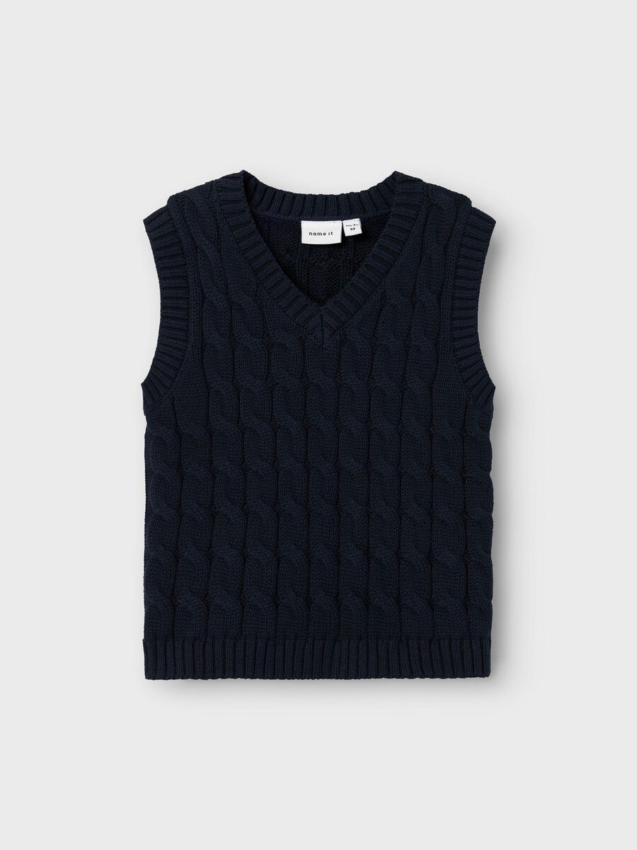 name it ORGANIC COTTON KNITTED VEST, Dark Sapphire, highres - 13235403_DarkSapphire_003.jpg