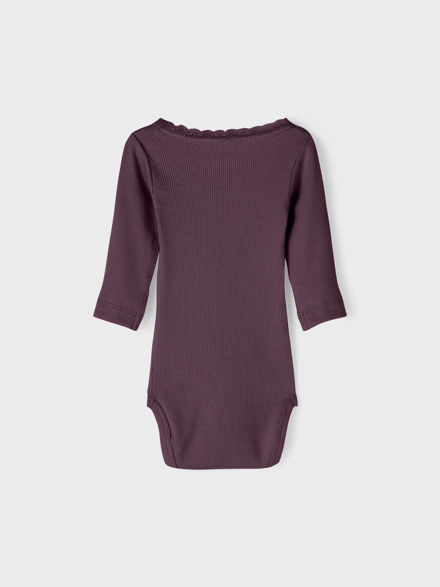 Carousel image - LONG SLEEVED RIB ROMPER, Fig | 2