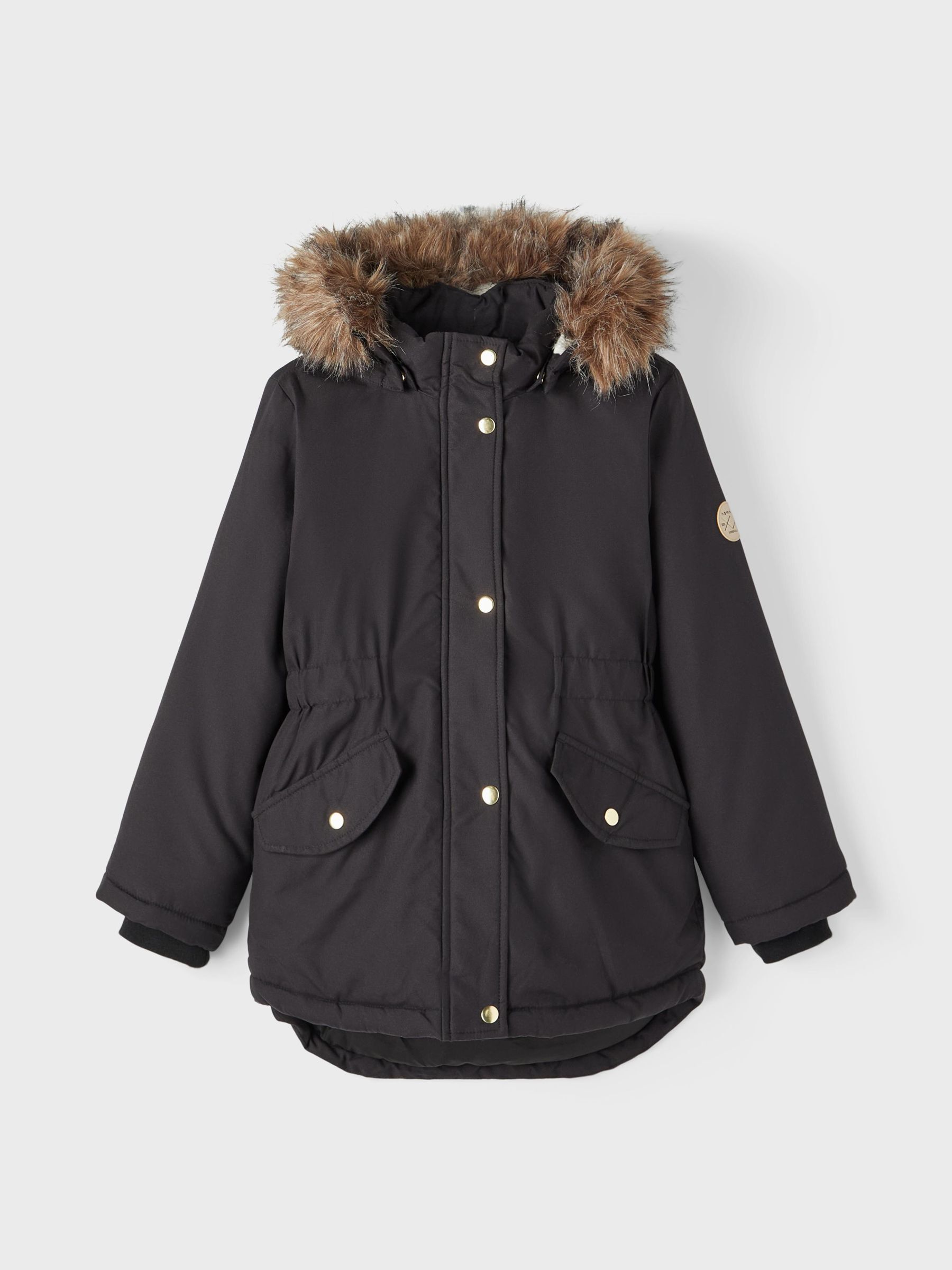 Girls black parka coat store