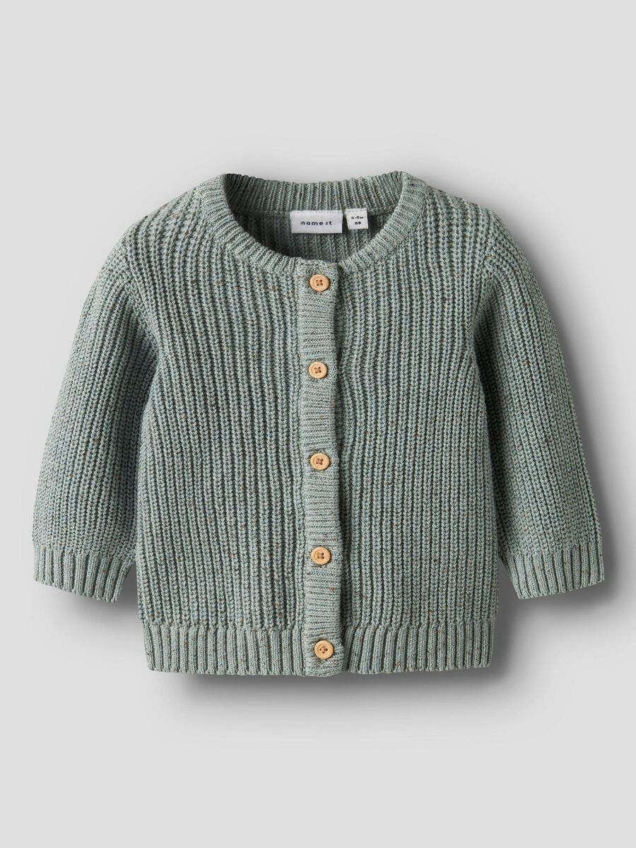 Carousel image - RIB KNITTED CARDIGAN, Jadeite | 1
