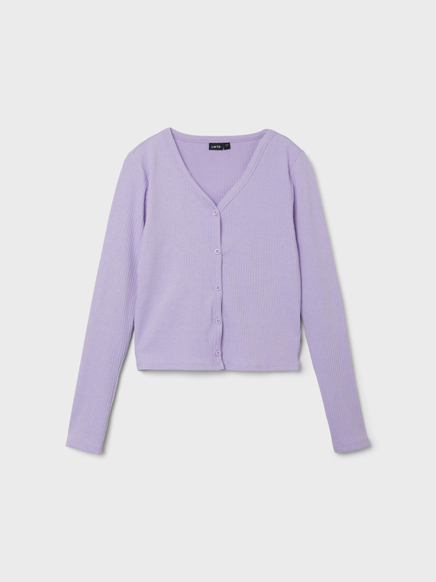 V NECK CARDIGAN (Purple) from LMTD 