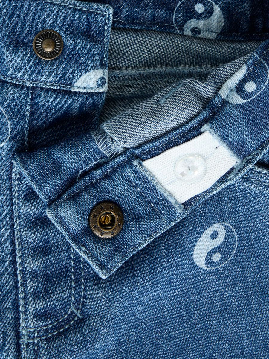 Carousel image 5 PRINTED LOOSE-FIT JEANS, Dark Blue Denim