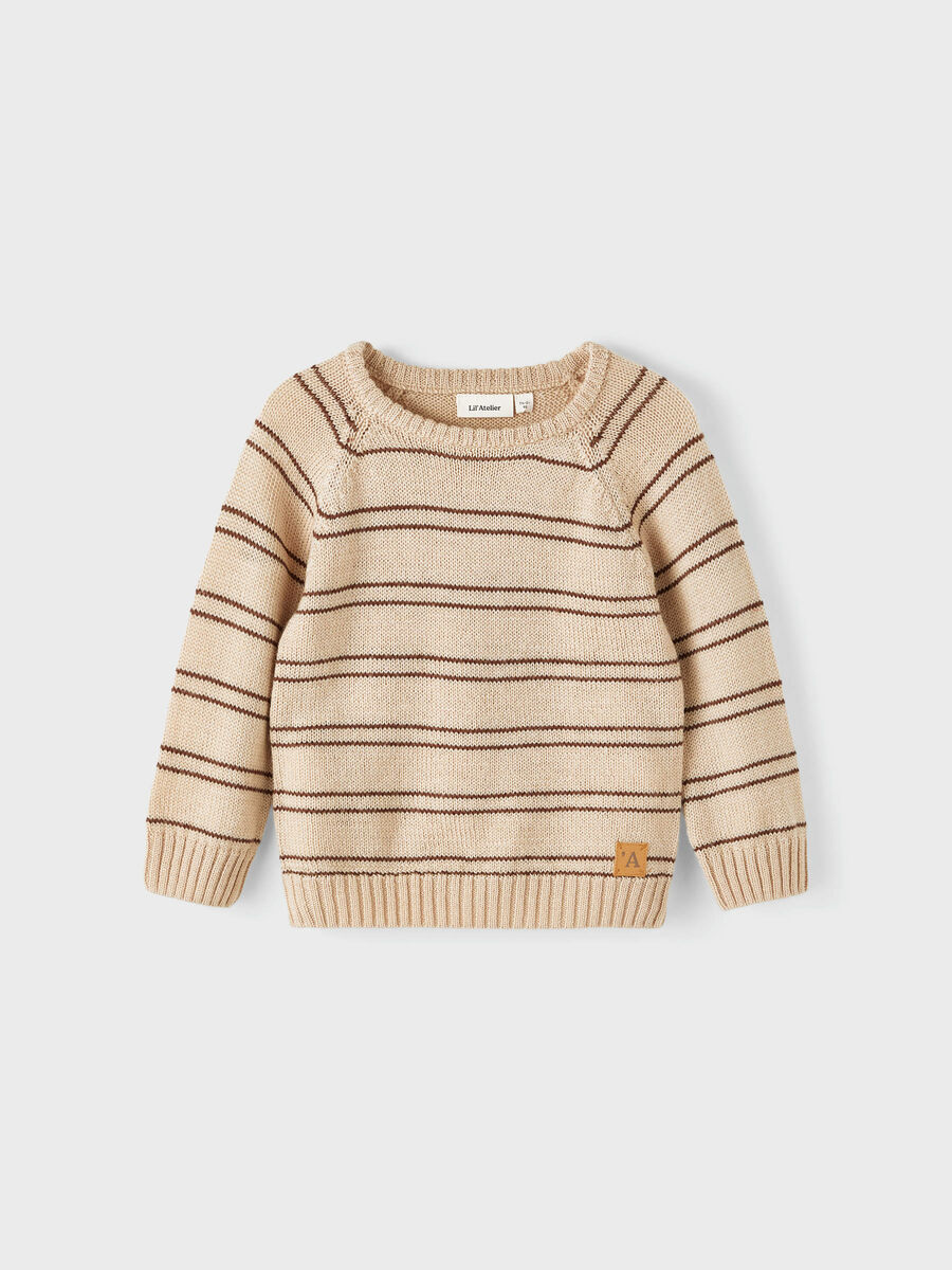 Name it STRIPED KNITTED PULLOVER, Warm Sand, highres - 13210514_WarmSand_003.jpg