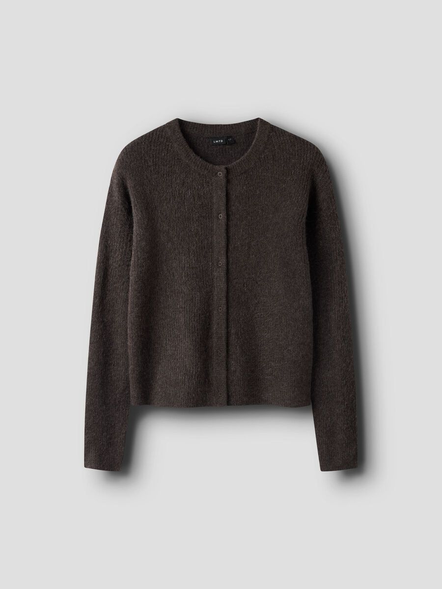 Carousel image - REGULAR FIT KNITTED CARDIGAN, Chocolate Brown | 1