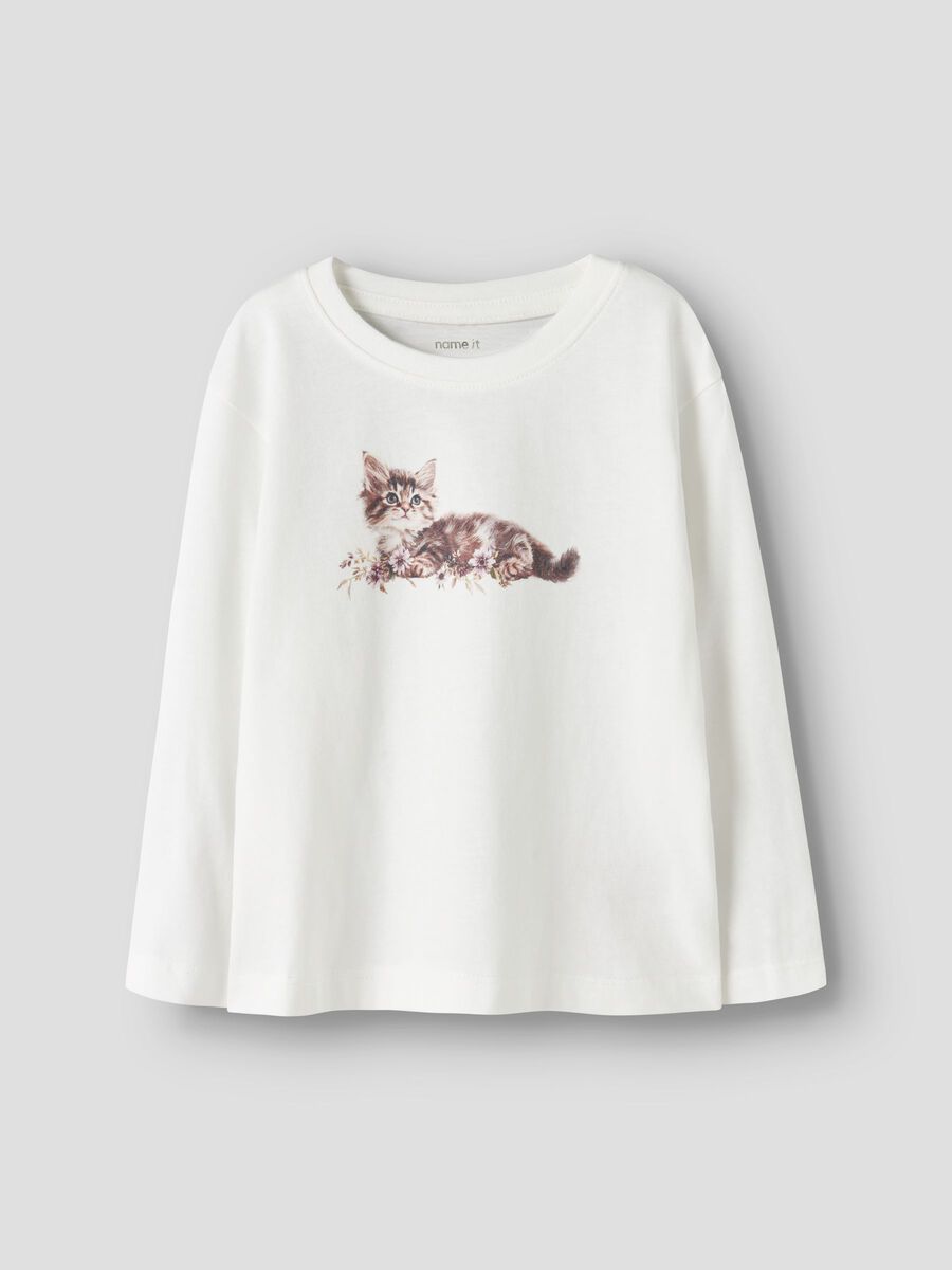 Product carousel image - PRINTED LONG SLEEVED TOP, Cloud Dancer | 1