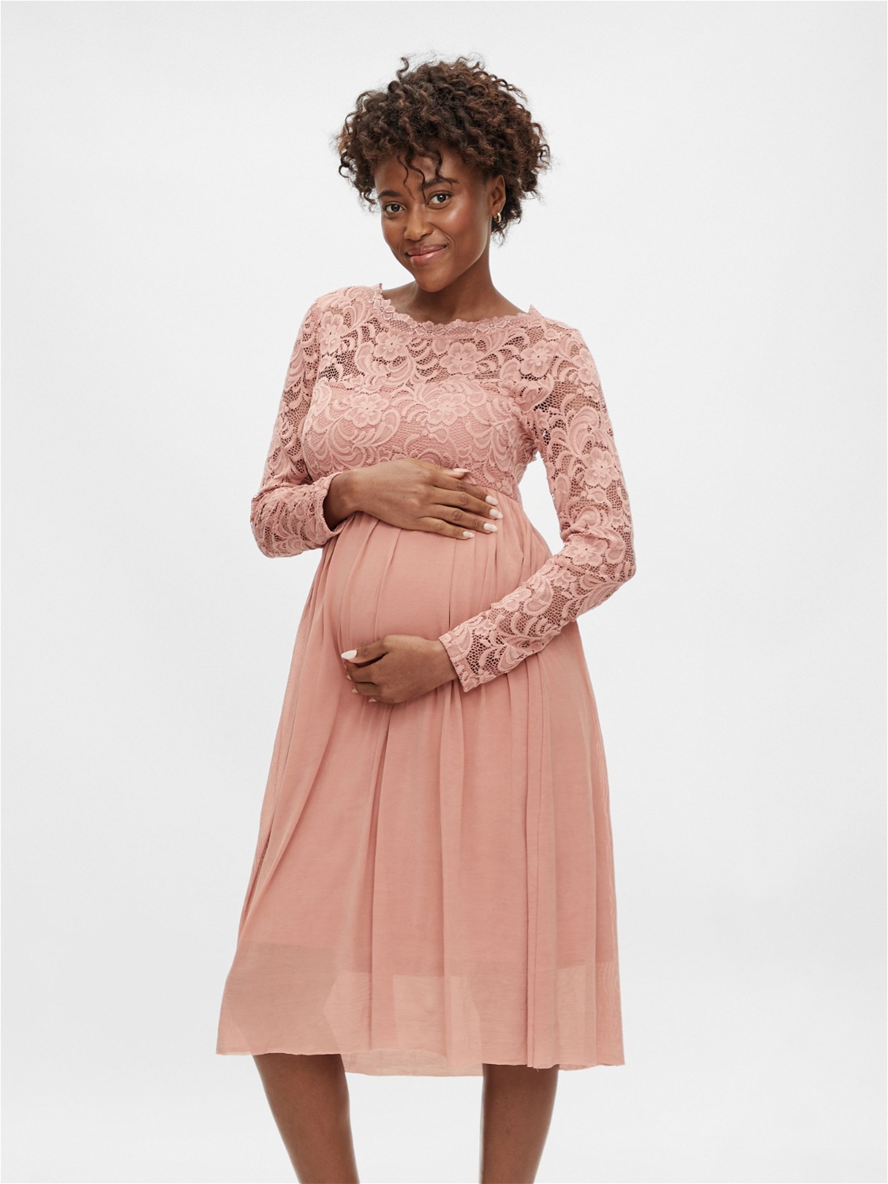 MLMIVANA MATERNITY MIDI DRESS (Pink 