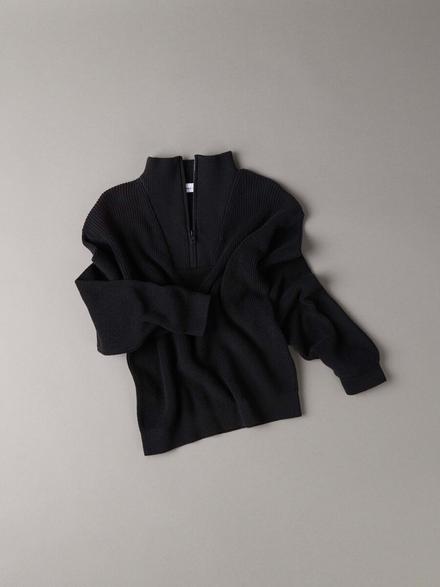 Product carousel image 2 HALFZIP KNITTED PULLOVER, Black