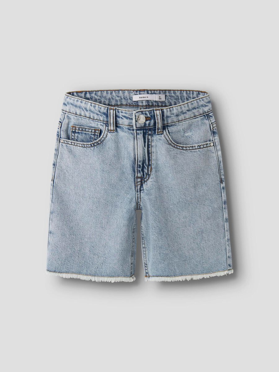 name it LEVEÄLAHKEISET FARKKUSHORTSIT, Light Blue Bleached Denim, highres - 13240207_LightBlueBleachedDenim_003.jpg