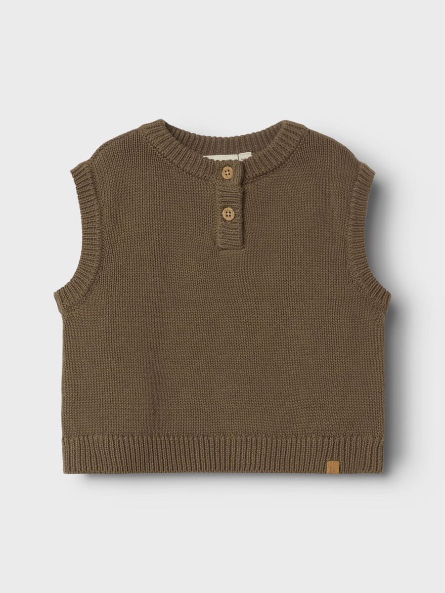 name it LØS PASSFORM STRIKKET VEST, Shitake, highres - 13240529_Shitake_003.jpg