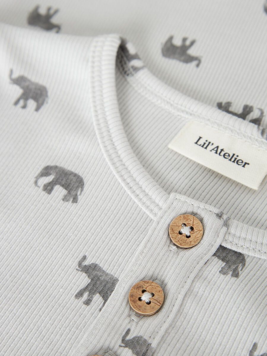 Carousel image 4 PRINT TOP MET LANGE MOUWEN, Glacier Gray