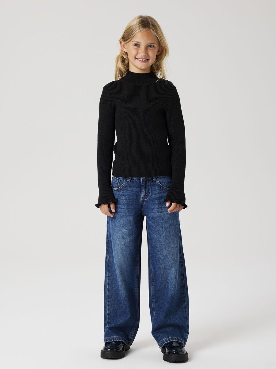 name it LONG SLEEVED KNITTED PULLOVER, Black, highres - 13223077_Black_1080363_007.jpg