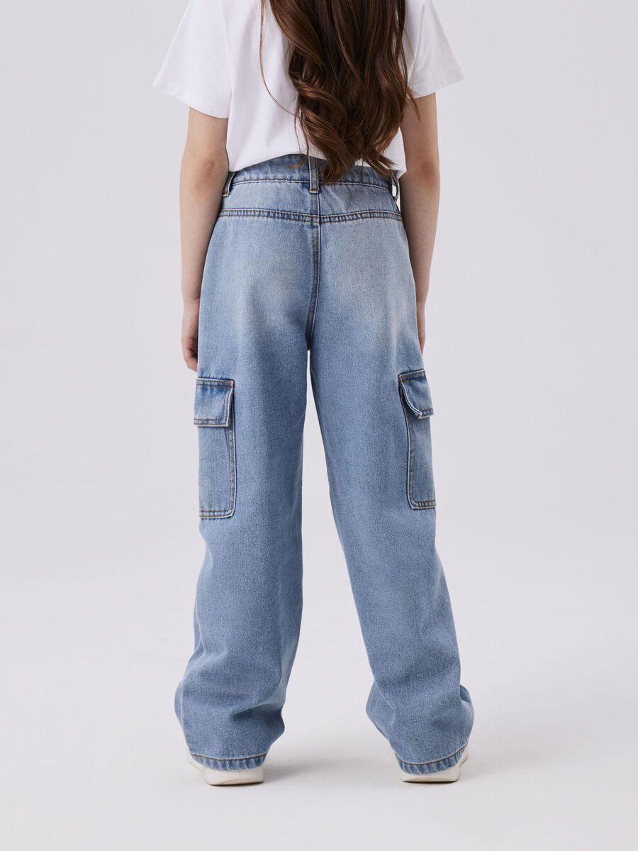 name it WIDE LEG CARGO JEANS, Light Blue Denim, highres - 13220709_LightBlueDenim_008.jpg