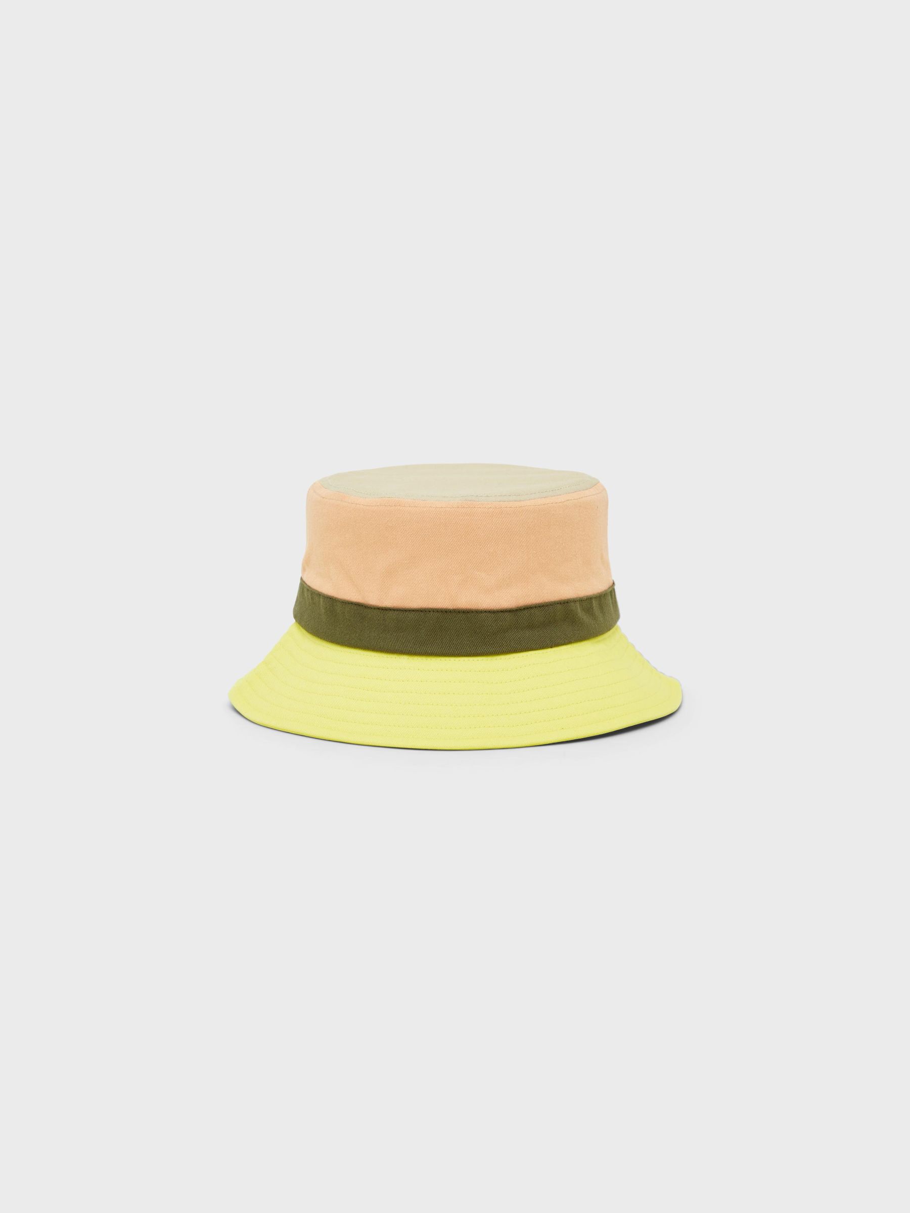 COLOR BLOCK BUCKET HAT (Orange) from 