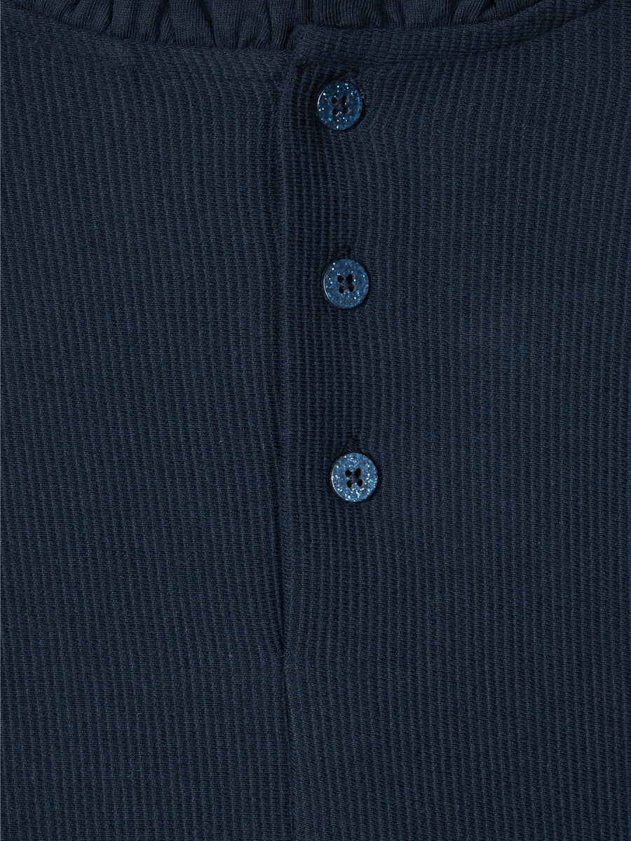 Carousel image 3 KATOENEN LONGSLEEVE RIB JURK, Dark Sapphire
