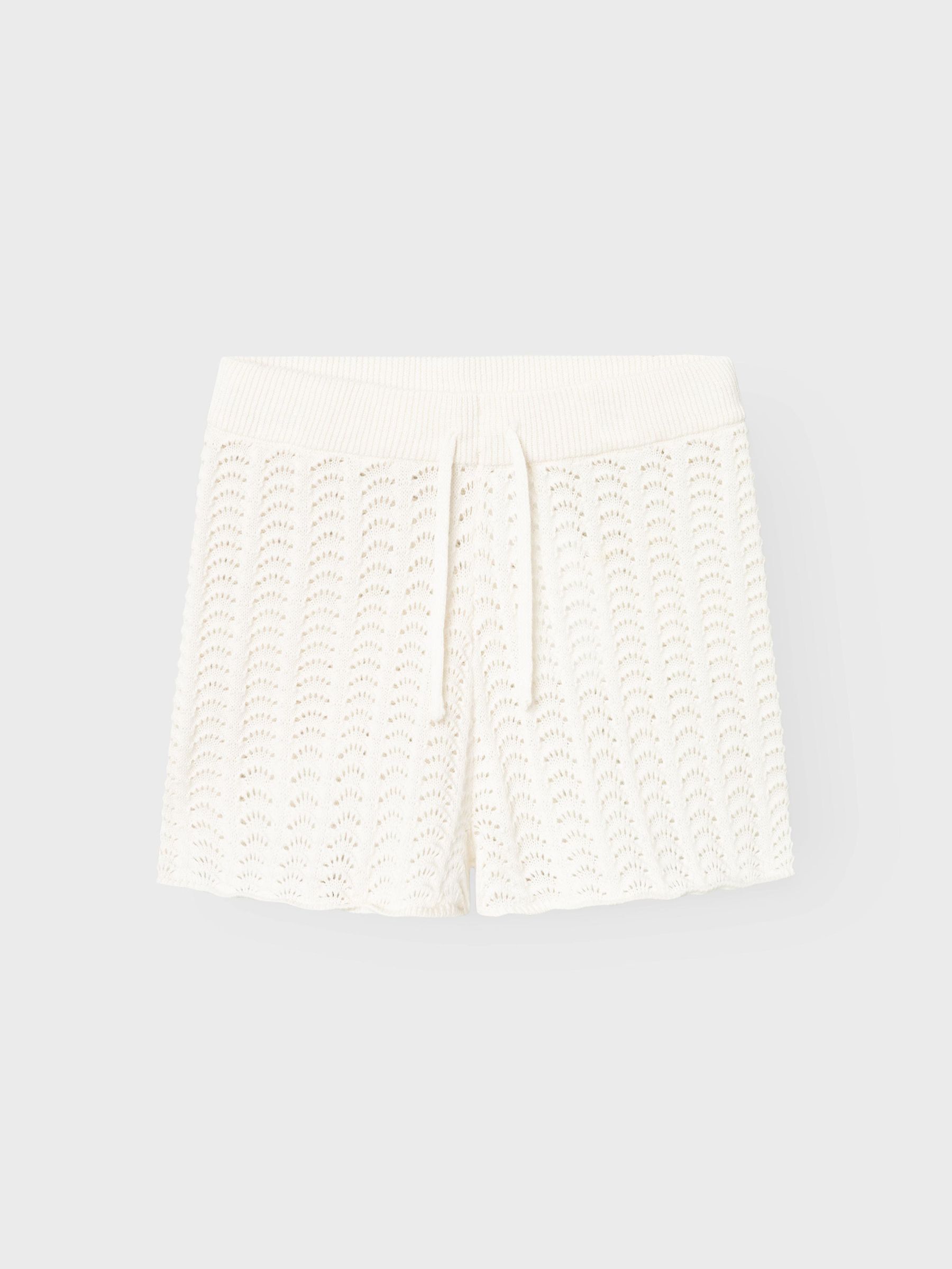 Girls white knit shorts clearance