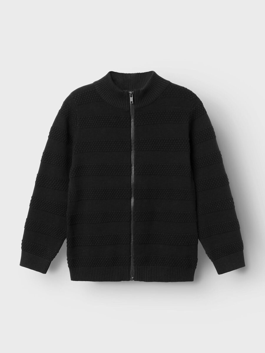 name it LONG SLEEVED KNITTED CARDIGAN, Black, highres - 13225679_Black_003.jpg
