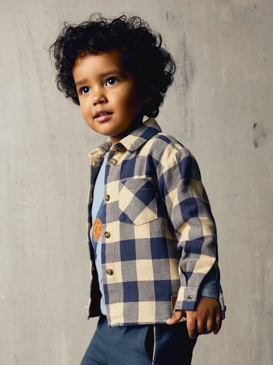 Carousel image 2 ORGANIC COTTON CHECKED SHIRT, Ombre Blue