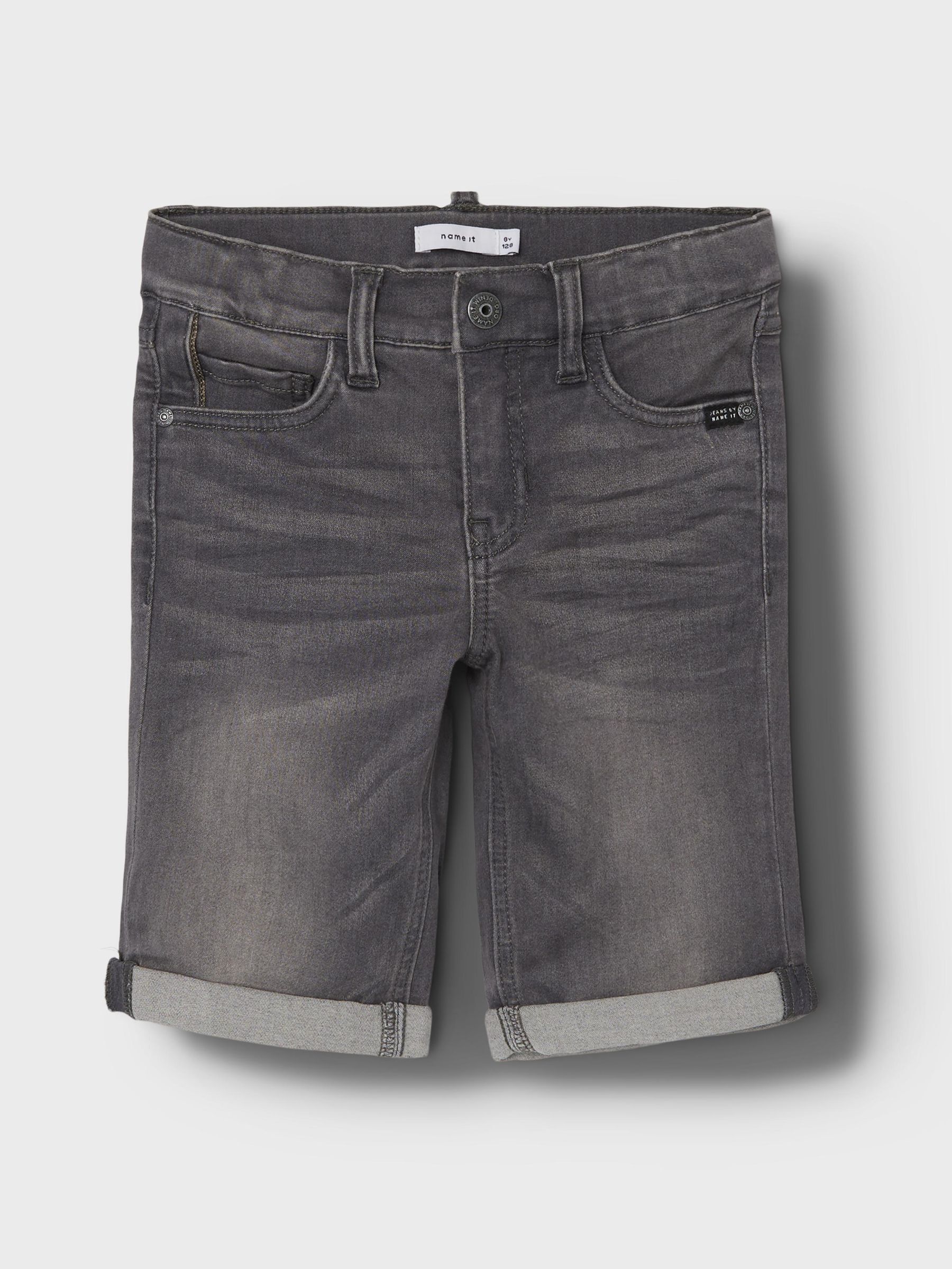 SLIM FIT DENIM SHORTS (Grey) from name 