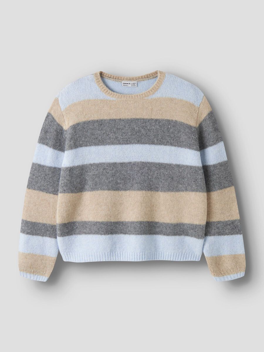 Product carousel image - LOOSE FIT KNITTED PULLOVER, Subdued Blue | 1