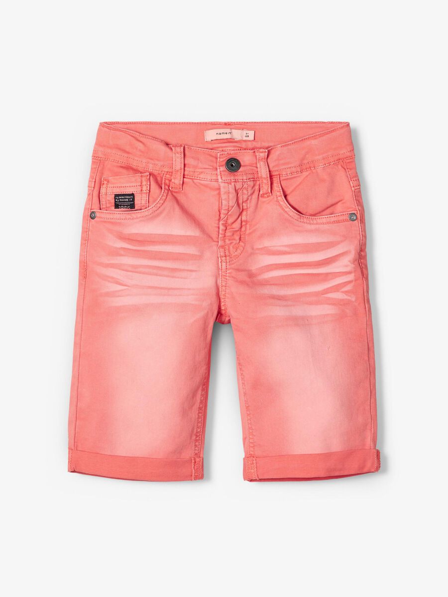 Name it SLIM FIT TWILL-WOVEN SHORTS, Neon Coral, highres - 13178691_NeonCoral_003.jpg