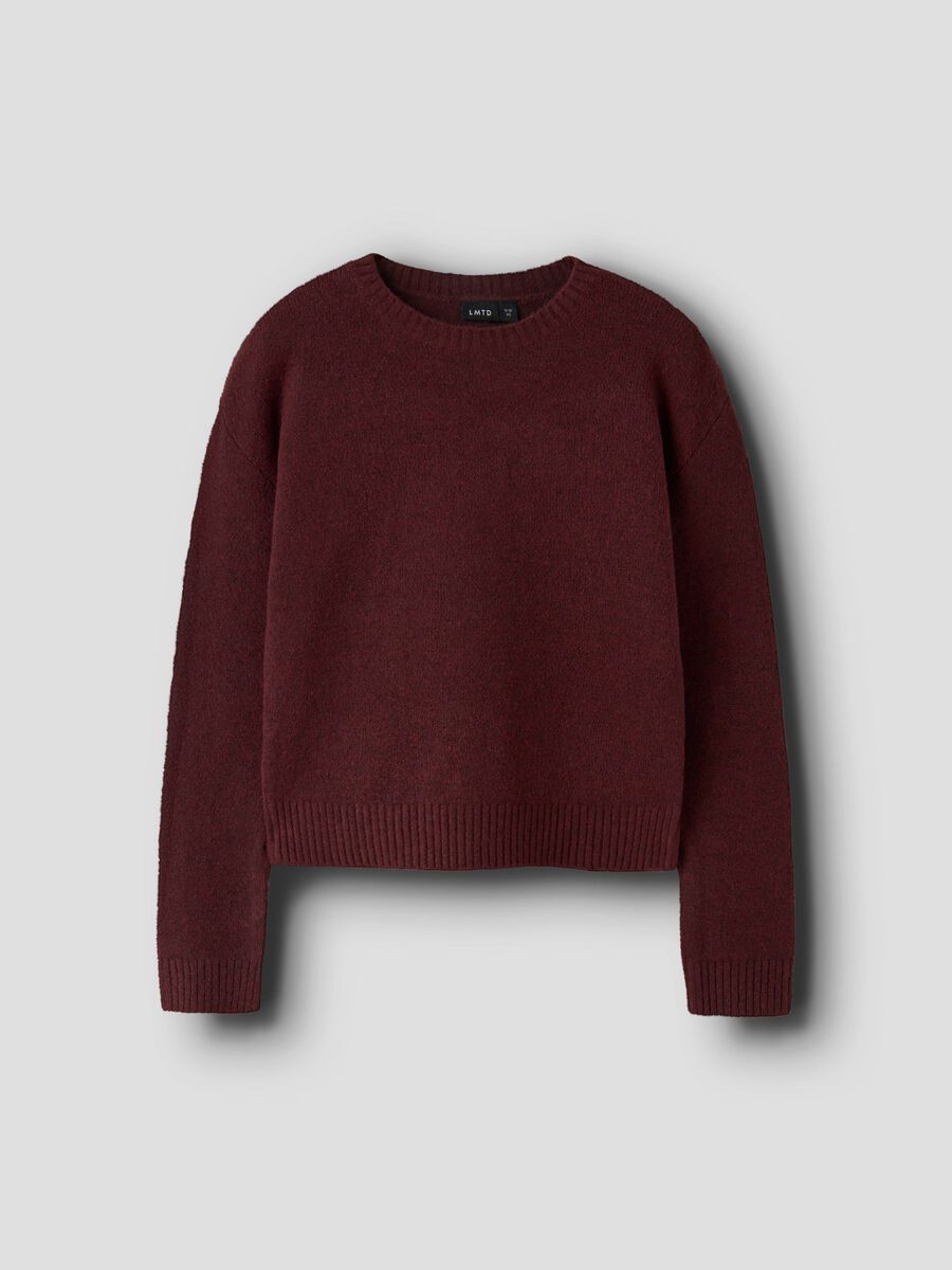 Product carousel image - REGULAR FIT KNITTED PULLOVER, Burgundy | 1