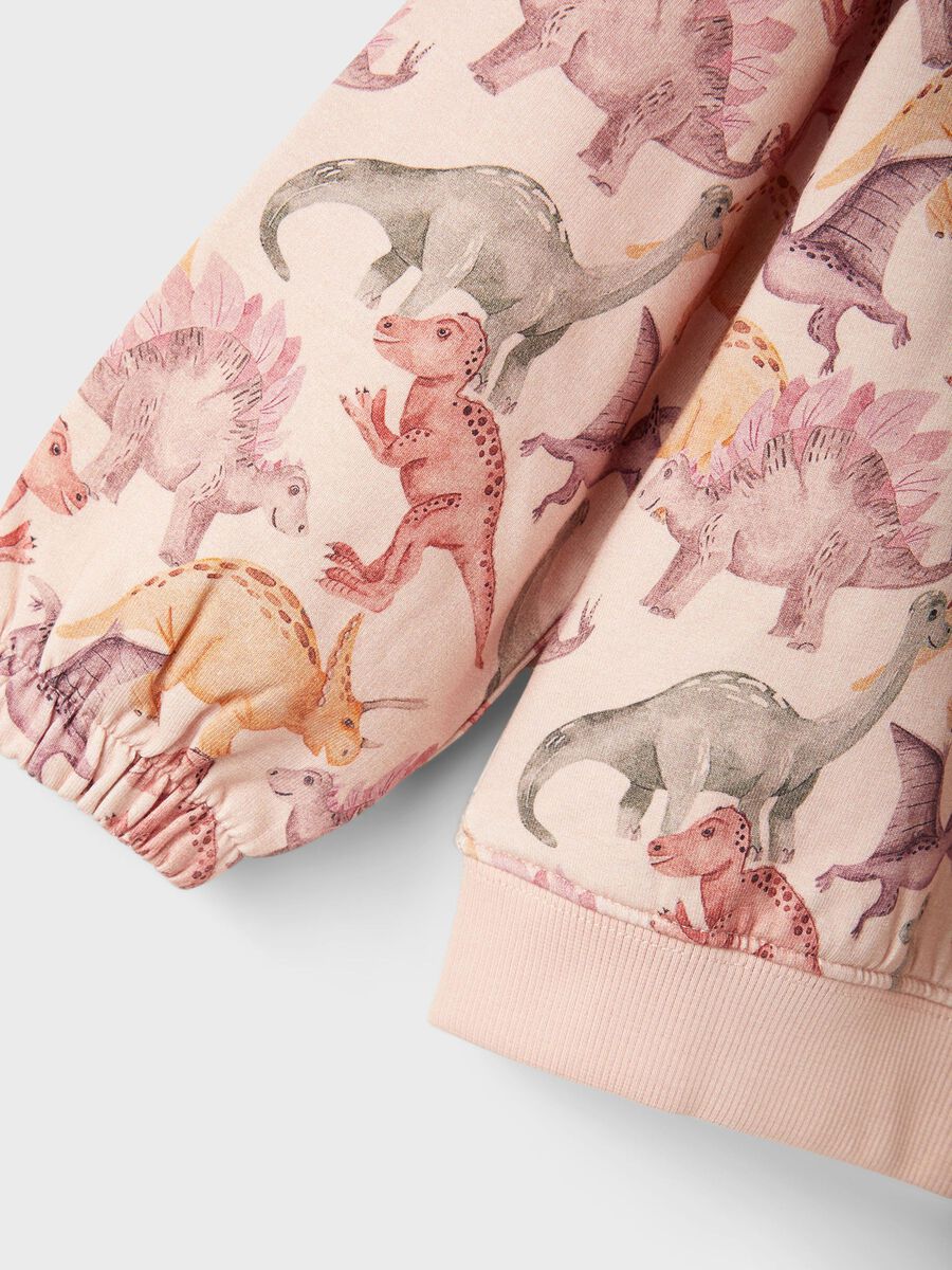 Carousel image - IMPRIM&Eacute; ALL-OVER DINOSAURE SWEAT-SHIRT, Rose Smoke | 4