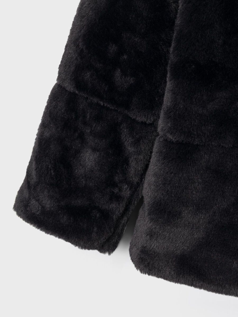 Carousel image - FAUX FUR JACKET, Black | 4