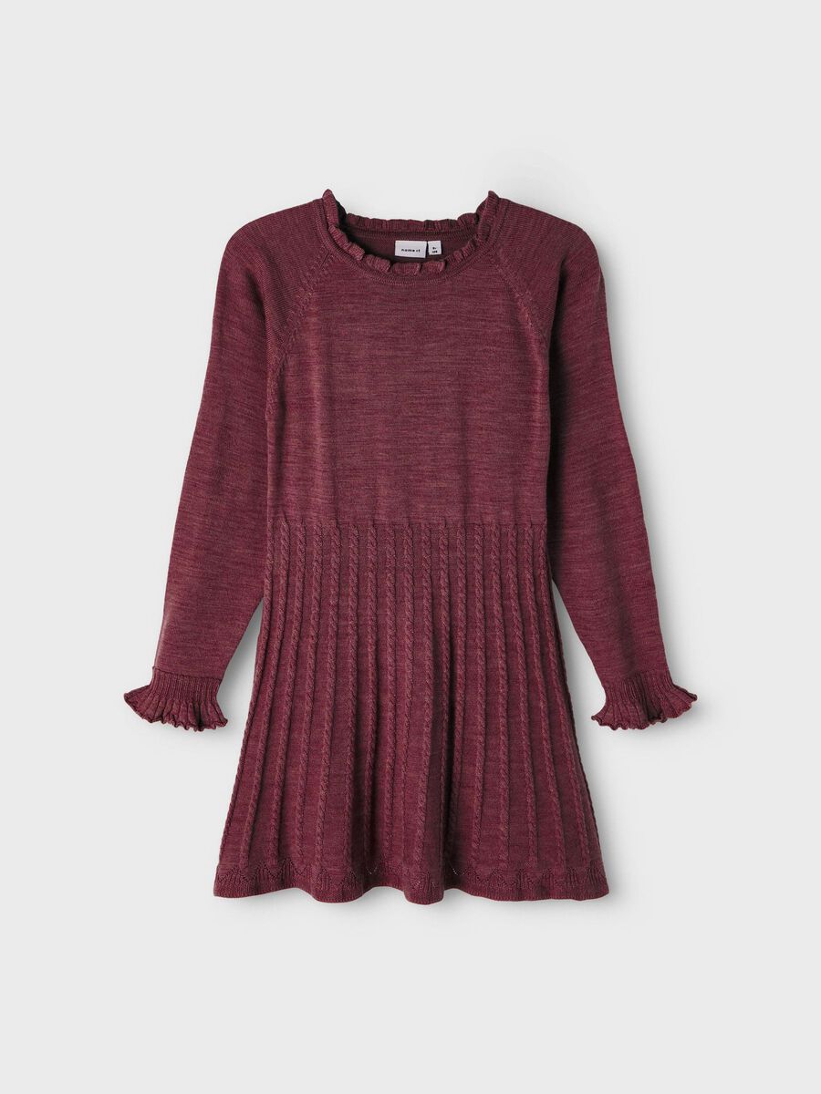 Name it MERINO WOOL KNITTED DRESS, Red Mahogany, highres - 13189916_RedMahogany_003.jpg